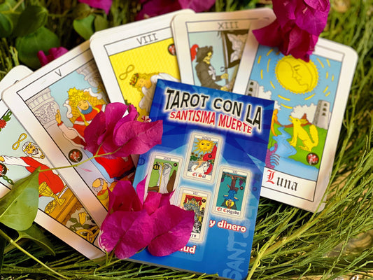Tarot con la Santisima Muerte + Blessed + Booklet & Cards + From Mexico (Spanish Edition) + New