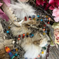 Santa Muerte Siete Colores Rosary + Blessed + Gemstone + Sterling Silver Plated Chain + Handcrafted + Rosario