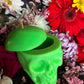 Neon Loadable Skull Candle + Influence Thoughts + Hoodoo + Voodoo + Conjure + Glows under Blacklight
