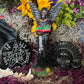 Santa Muerte Negra with Silver Wings Statue + Baptized + Fixed + Made in Mexico