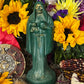 Santa Muerte Verde Candle + Blessed + 24K Gold + Green + Money