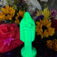Neon Santa Muerte Figure Candle + Blessed + Glows under Blacklight