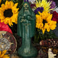 Santa Muerte Verde Candle + Blessed + 24K Gold + Green + Money