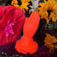 Large Neon Praying Hands Candle + Glows under Blacklight