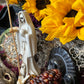Santa Muerte Blanca Statue + Baptized + 24K Gold + Blessed + Fixed + Made in Mexico