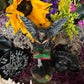 Santa Muerte Negra with Silver Wings Statue + Baptized + Fixed + Made in Mexico