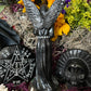 Santa Muerte Negra with Silver Wings Statue + Baptized + Fixed + Made in Mexico