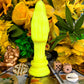 Neon Santa Muerte Amarilla Figure Candle + Yellow + Abundance + Health