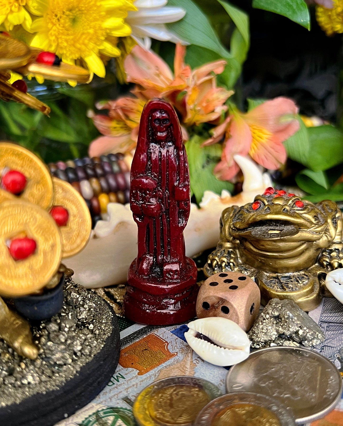 Santa Muerte Statuettes 3” + Blessed + Fixed + Made in Mexico