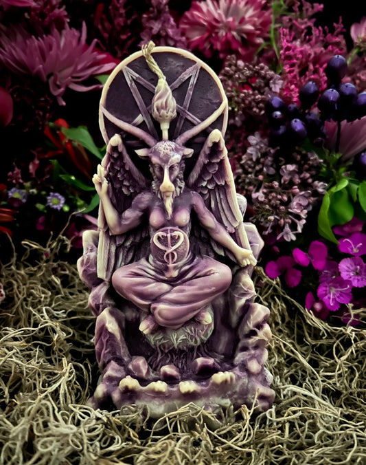 Baphomet Marbled Candle + Purple + Knights Templar + Ordo Templi Orientis + Satanic