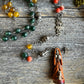Santa Muerte Abre Camino Rosary + Orange Agate + Blessed + Sterling Silver Plated Chain + Rosario + Gemstone