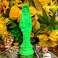 Neon Santa Muerte Verde Figure Candle + Green + Money + Justice