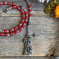 Santa Muerte Roja Rosary de Hilo + Carnelian + Handcrafted + Gemstone + Rosario