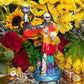 Last One! Santa Muerte Siete Colores Chalice & Cat Statue + Sterling Silver + Baptized + Fixed + Made in Mexico + Gato Negro