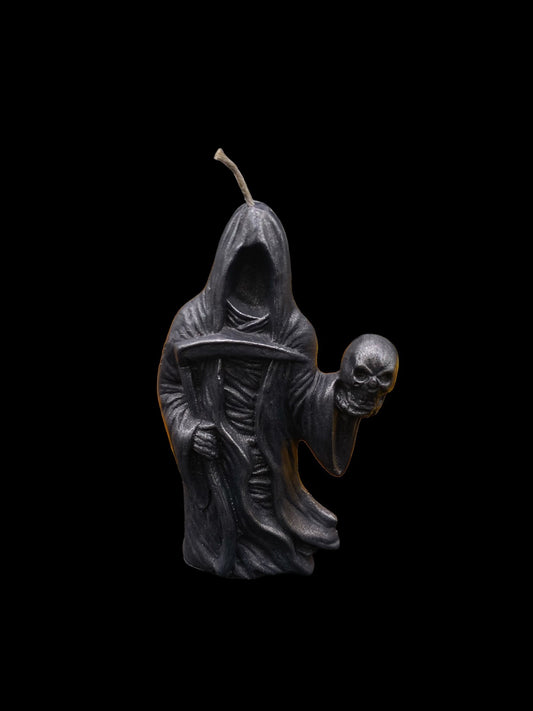Grim Reaper Candle + Overcome Your Enemies + Santa Muerte Negra + San La Muerte