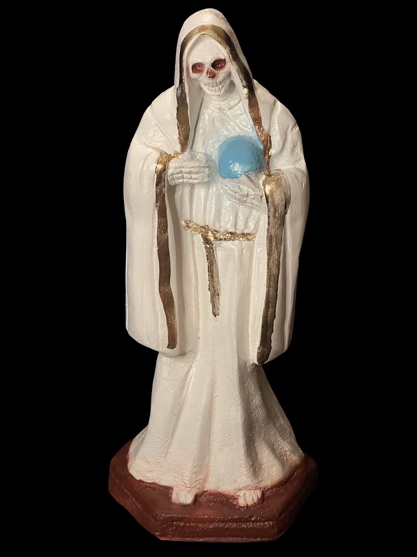 Rare Vintage Santa Muerte Blanca Statue + 12” + Baptized + One of a Kind