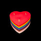 Large Queer Pride Heart Candle + Diversity + Love Wins