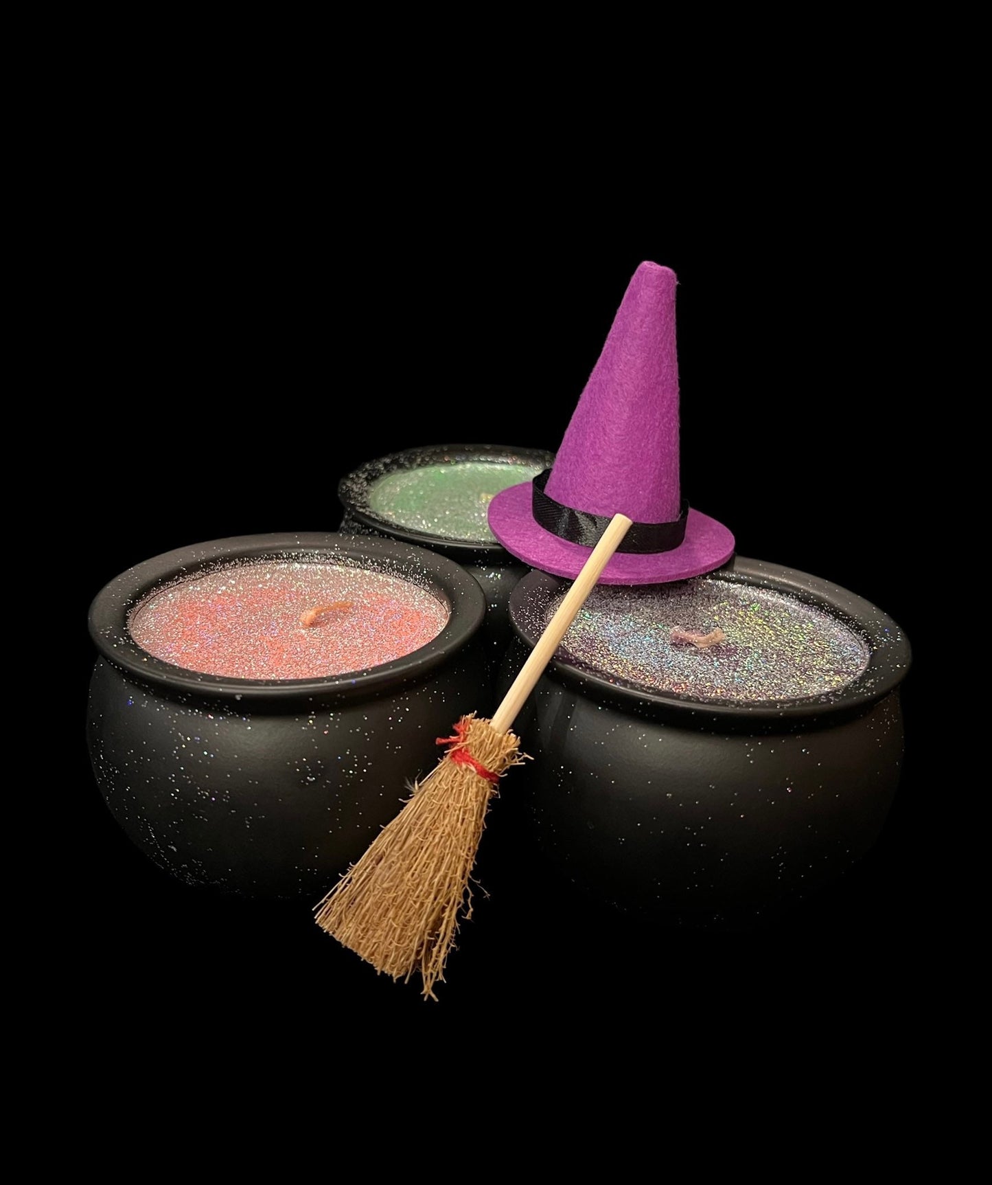 Ceramic Cauldron Candle + Witch + Samhain + Halloween