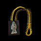 Santa Muerte Escapulario + Yellow & Black Rope + Protection + Made in Mexico