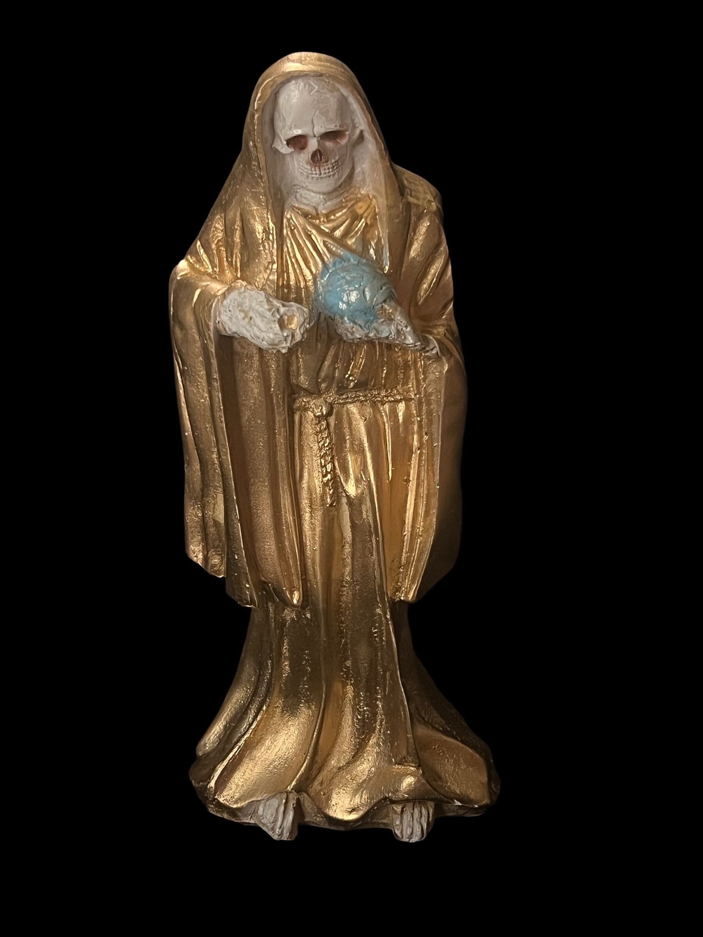Rare Vintage Santa Muerte Dorada Statue + 12” + Baptized + One of a Kind