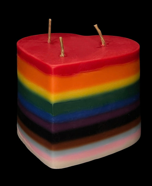 Queer Pride Heart Candle + Diversity + Love Wins