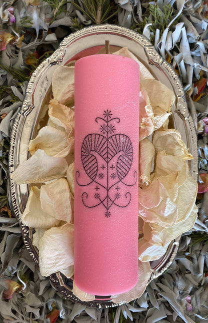 Vela de pilar de Erzulie Freda + Metres Ezili + Ezili Freda + Metresili + Amor + Prosperidad