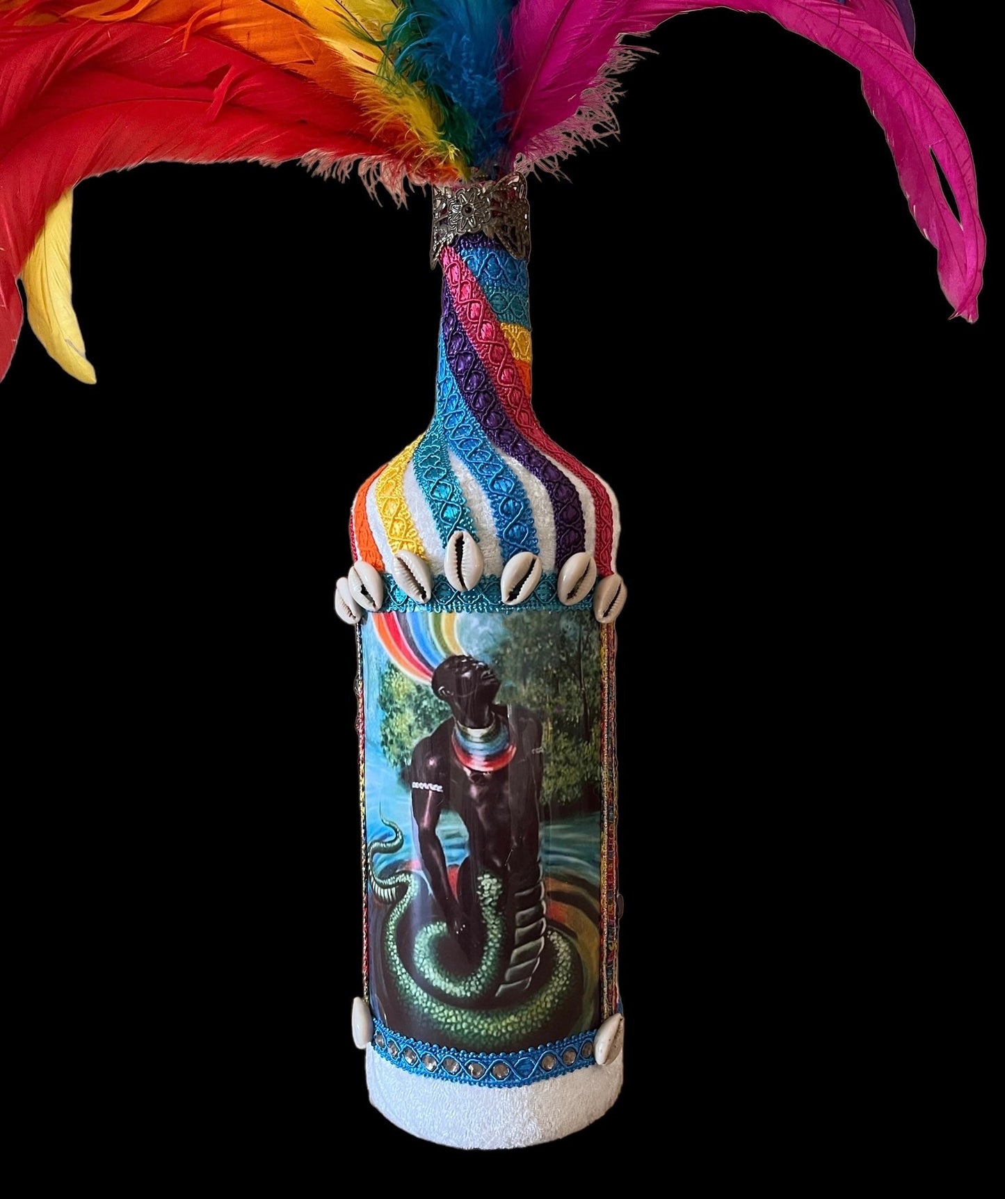 Large Damballah or Osumare Boutey / Bottle + Blessed + Made by Lukumi & Haitian Vodou Initiate + Spiritual Art + One of a Kind