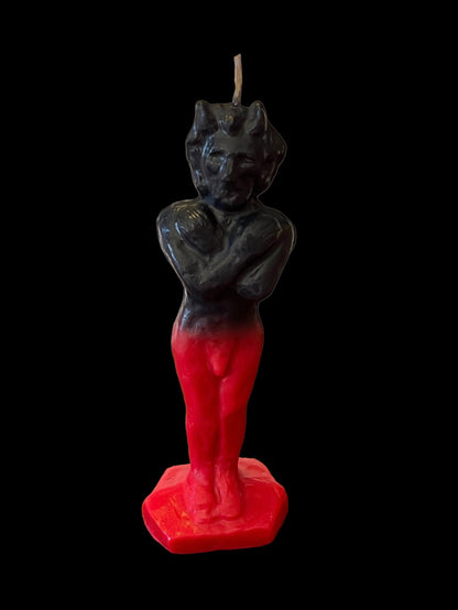 Vela con figura del diablo invertido + Corre, diablo, corre + Repeler el mal + Corre Diablo