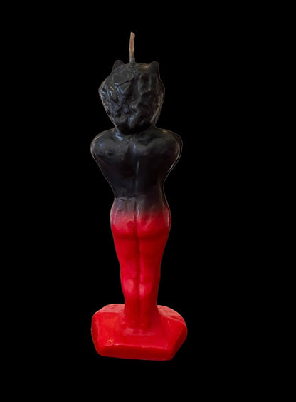 Vela con figura del diablo invertido + Corre, diablo, corre + Repeler el mal + Corre Diablo