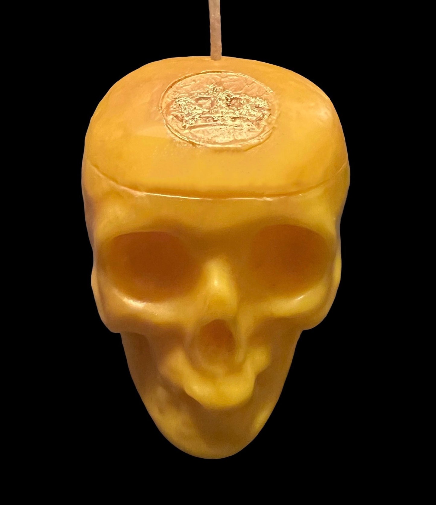 Fixed Loadable Skull Candle with Imprint + 24K Gold + Sterling Silver + Influence Thoughts + Mental Health