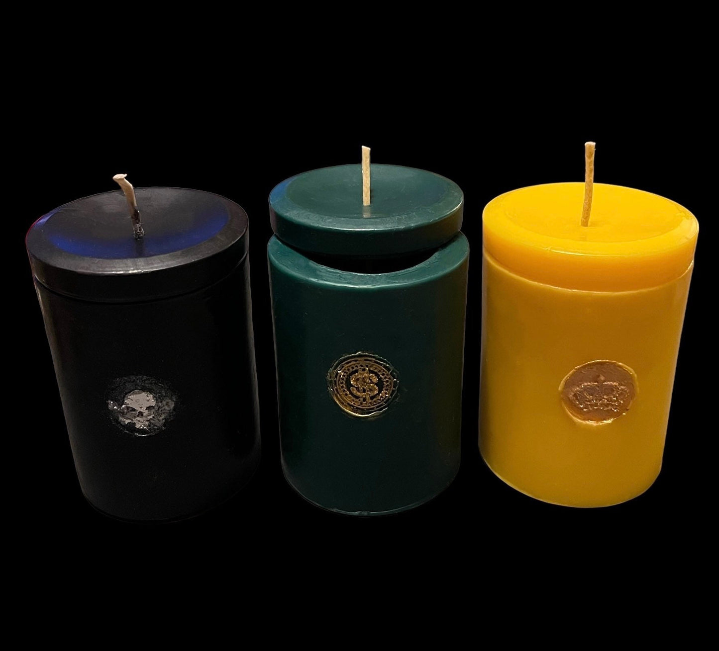 Loadable Pillar Candle with Imprint + 24K Gold + Sterling Silver + 4” x 3”